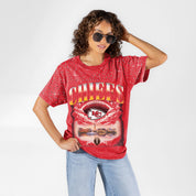 KANSAS CITY CHIEFS SKY'S THE LIMIT VINTAGE WASH RHINESTONE TEE