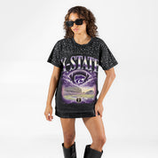 KANSAS STATE WILDCATS SKY'S THE LIMIT VINTAGE WASH RHINESTONE TEE