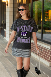 KANSAS STATE WILDCATS IN THE ZONE VINTAGE WASH RHINESTONE TEE
