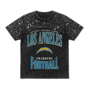 LOS ANGELES CHARGERS IN THE ZONE VINTAGE WASH RHINESTONE TEE