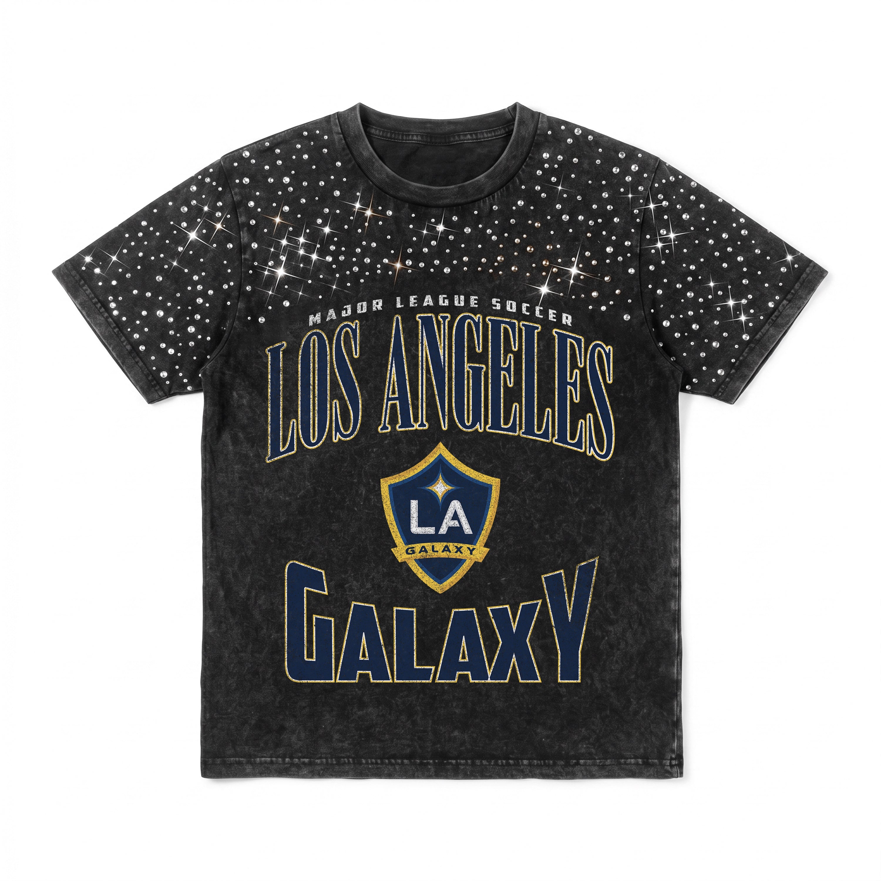 LOS ANGELES GALAXY IN THE ZONE VINTAGE WASH RHINESTONE TEE