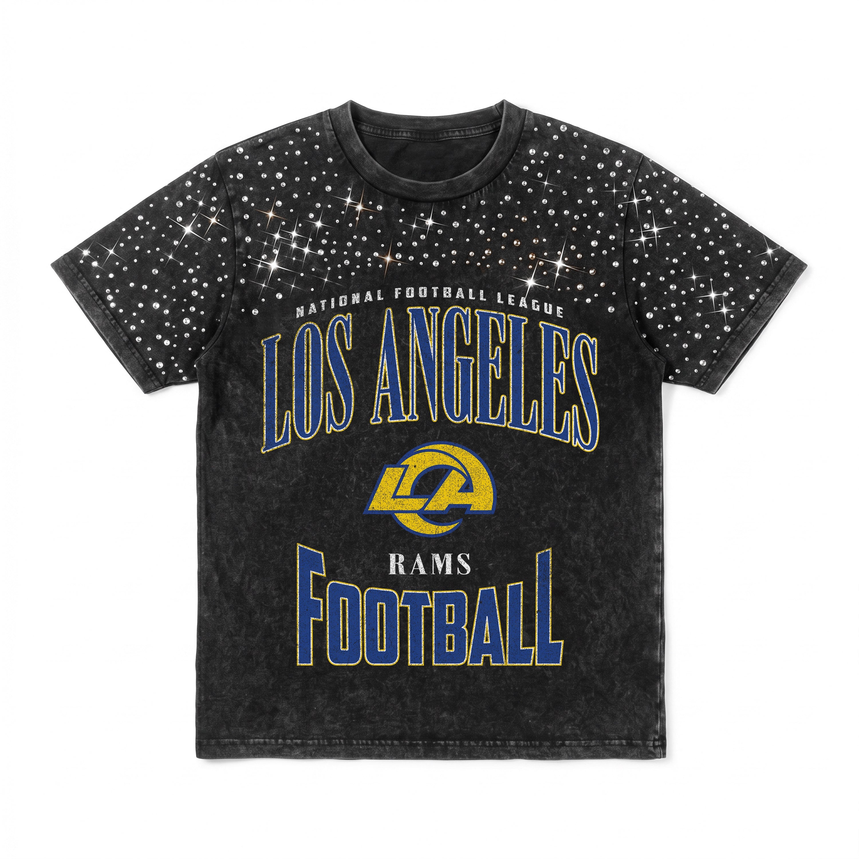 LOS ANGELES RAMS IN THE ZONE VINTAGE WASH RHINESTONE TEE