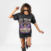 LSU TIGERS SKY'S THE LIMIT VINTAGE WASH RHINESTONE TEE
