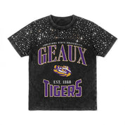 LSU TIGERS IN THE ZONE VINTAGE WASH RHINESTONE TEE