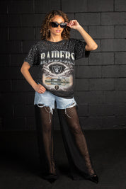 LAS VEGAS RAIDERS SKY'S THE LIMIT VINTAGE WASH RHINESTONE TEE