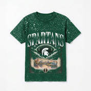 MICHIGAN STATE SPARTANS SKY'S THE LIMIT VINTAGE WASH RHINESTONE TEE