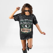 MICHIGAN STATE SPARTANS DREAM BIG VINTAGE WASH RHINESTONE TEE