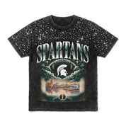 MICHIGAN STATE SPARTANS DREAM BIG VINTAGE WASH RHINESTONE TEE