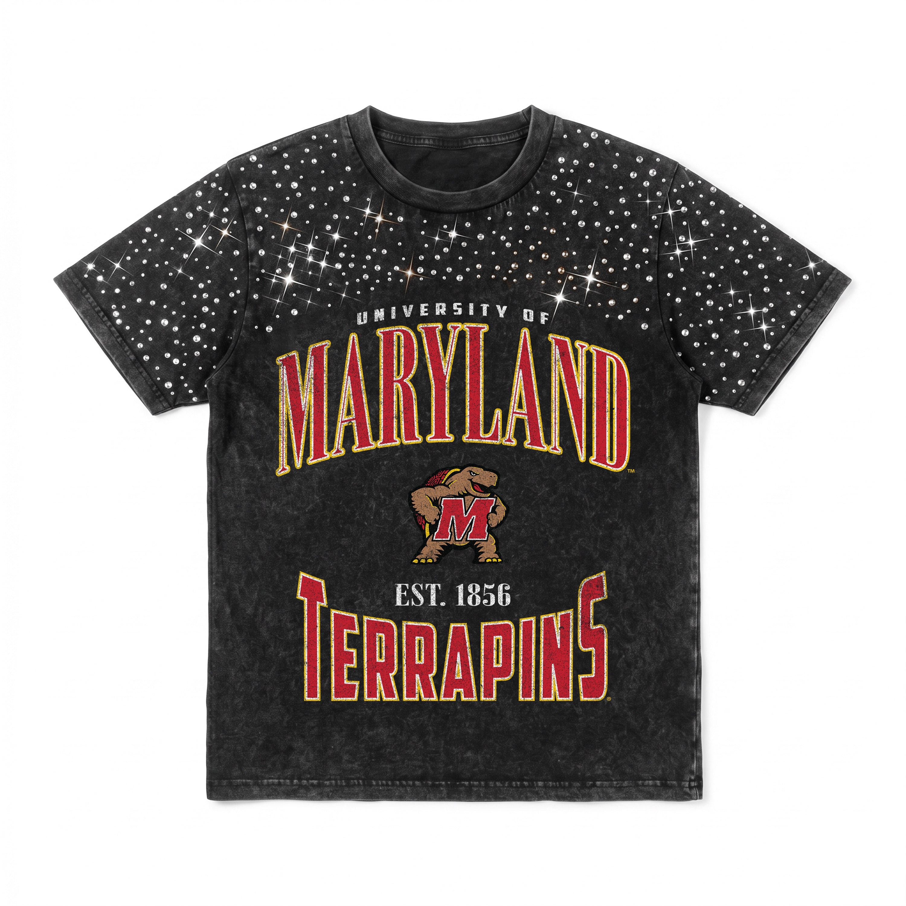 MARYLAND TERRAPINS IN THE ZONE VINTAGE WASH RHINESTONE TEE