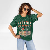 MIAMI HURRICANES SKY'S THE LIMIT VINTAGE WASH RHINESTONE TEE