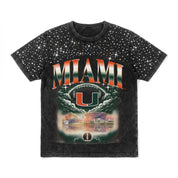 MIAMI HURRICANES DREAM BIG VINTAGE WASH RHINESTONE TEE