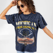 MICHIGAN WOLVERINES SKY'S THE LIMIT VINTAGE WASH RHINESTONE TEE