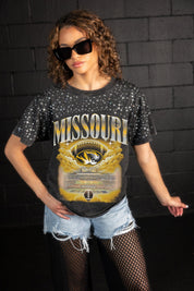 MISSOURI TIGERS SKY'S THE LIMIT VINTAGE WASH RHINESTONE TEE