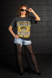 MISSOURI TIGERS SKY'S THE LIMIT VINTAGE WASH RHINESTONE TEE