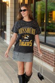 MISSOURI TIGERS IN THE ZONE VINTAGE WASH RHINESTONE TEE