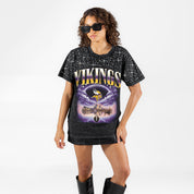 MINNESOTA VIKINGS SKY'S THE LIMIT VINTAGE WASH RHINESTONE TEE