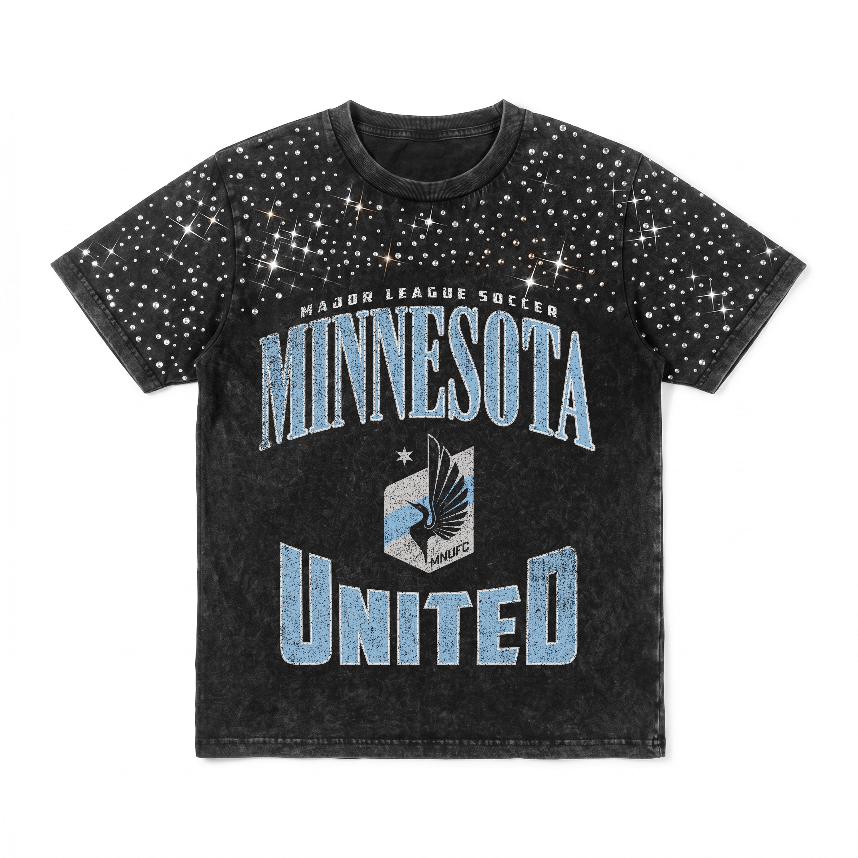 MINNESOTA UNITED IN THE ZONE VINTAGE WASH RHINESTONE TEE