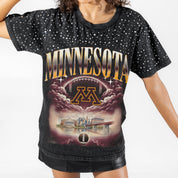 MINNESOTA GOLDEN GOPHERS SKY'S THE LIMIT VINTAGE WASH RHINESTONE TEE