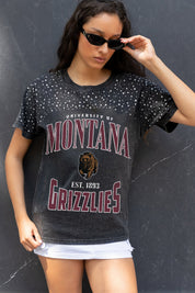 MONTANA GRIZZLIES IN THE ZONE VINTAGE WASH RHINESTONE TEE