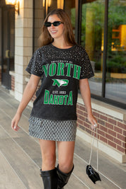 NORTH DAKOTA FIGHTING HAWKS IN THE ZONE VINTAGE WASH RHINESTONE TEE