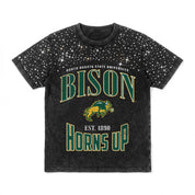 NORTH DAKOTA STATE BISON IN THE ZONE VINTAGE WASH RHINESTONE TEE