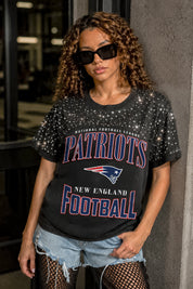 NEW ENGLAND PATRIOTS IN THE ZONE VINTAGE WASH RHINESTONE TEE