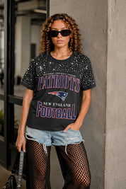 NEW ENGLAND PATRIOTS IN THE ZONE VINTAGE WASH RHINESTONE TEE