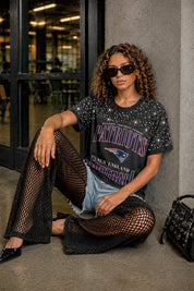 NEW ENGLAND PATRIOTS IN THE ZONE VINTAGE WASH RHINESTONE TEE