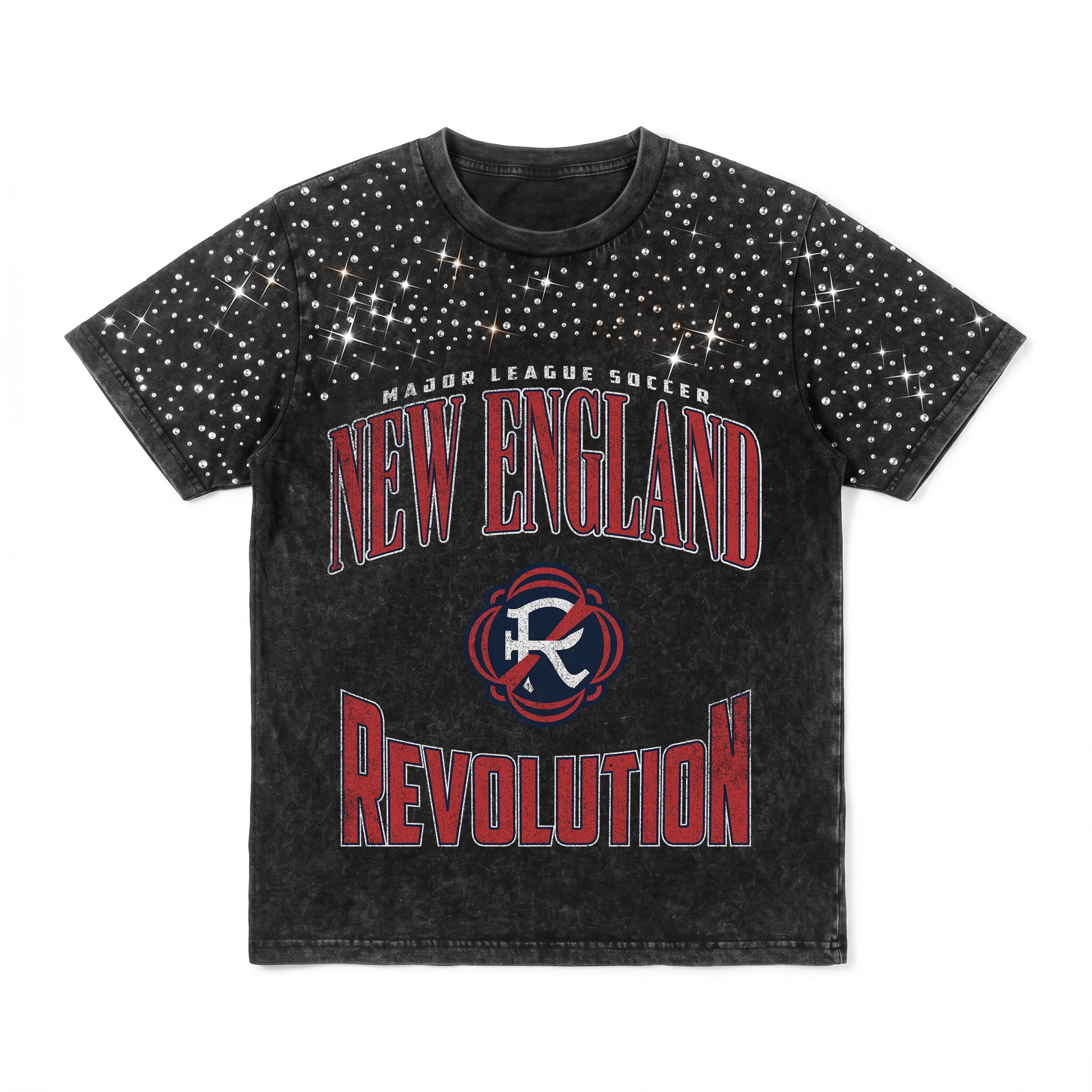 NEW ENGLAND REVOLUTION IN THE ZONE VINTAGE WASH RHINESTONE TEE