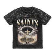 NEW ORLEANS SAINTS SKY'S THE LIMIT VINTAGE WASH RHINESTONE TEE