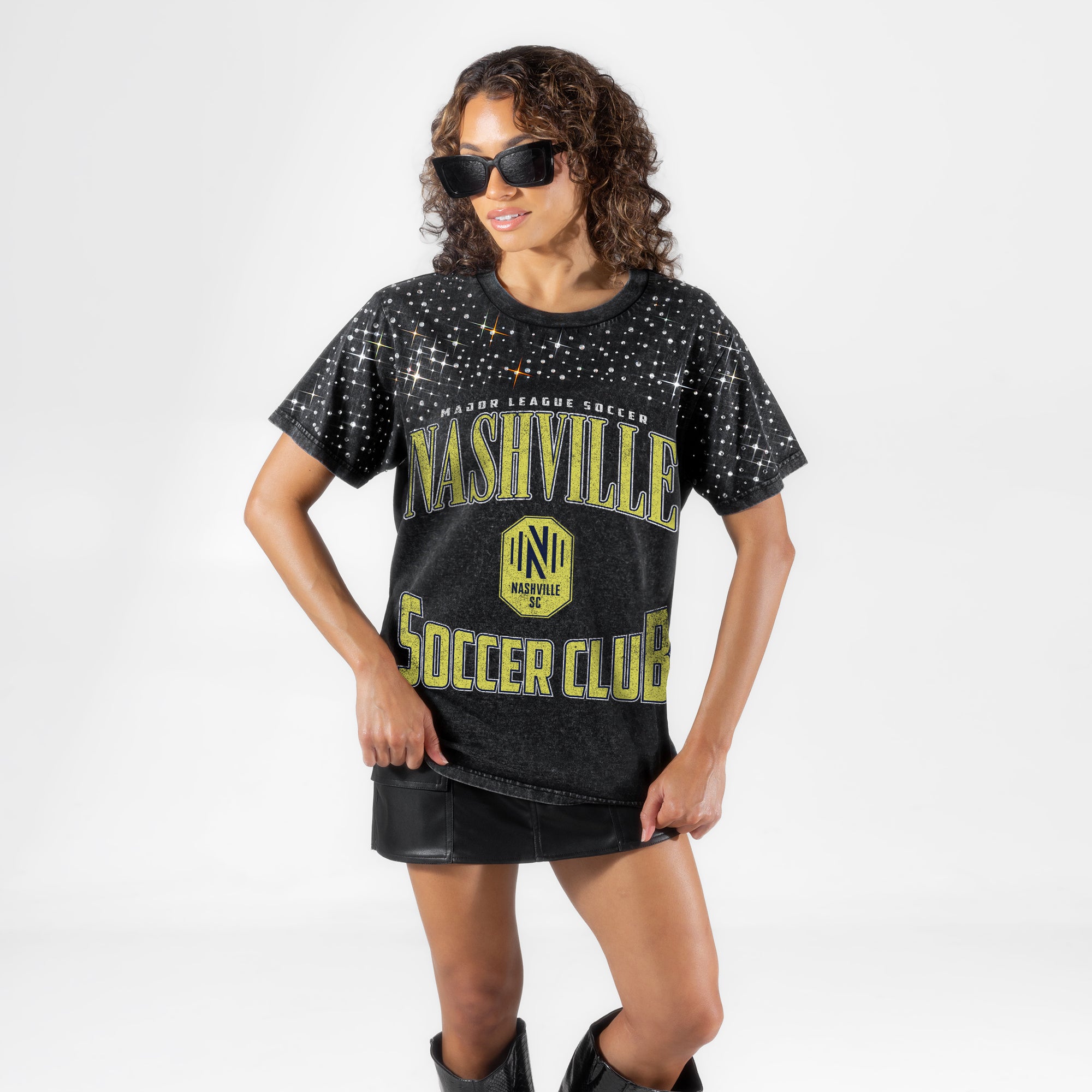 NASHVILLE SC IN THE ZONE VINTAGE WASH RHINESTONE TEE