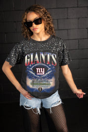 NEW YORK GIANTS SKY'S THE LIMIT VINTAGE WASH RHINESTONE TEE