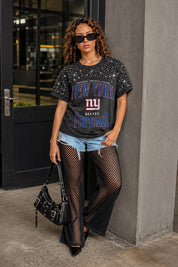 NEW YORK GIANTS IN THE ZONE VINTAGE WASH RHINESTONE TEE