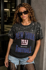 NEW YORK GIANTS IN THE ZONE VINTAGE WASH RHINESTONE TEE