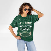 NEW YORK JETS SKY'S THE LIMIT VINTAGE WASH RHINESTONE TEE