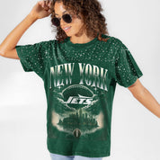 NEW YORK JETS SKY'S THE LIMIT VINTAGE WASH RHINESTONE TEE