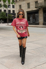 OKLAHOMA SOONERS SKY'S THE LIMIT VINTAGE WASH RHINESTONE TEE