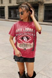 OKLAHOMA SOONERS SKY'S THE LIMIT VINTAGE WASH RHINESTONE TEE