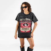 OKLAHOMA SOONERS DREAM BIG VINTAGE WASH RHINESTONE TEE