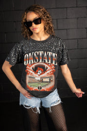 OKLAHOMA STATE COWBOYS SKY'S THE LIMIT VINTAGE WASH RHINESTONE TEE
