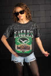 PHILADELPHIA EAGLES SKY'S THE LIMIT VINTAGE WASH RHINESTONE TEE
