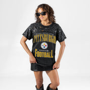PITTSBURGH STEELERS IN THE ZONE VINTAGE WASH RHINESTONE TEE