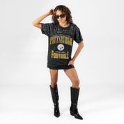 PITTSBURGH STEELERS IN THE ZONE VINTAGE WASH RHINESTONE TEE