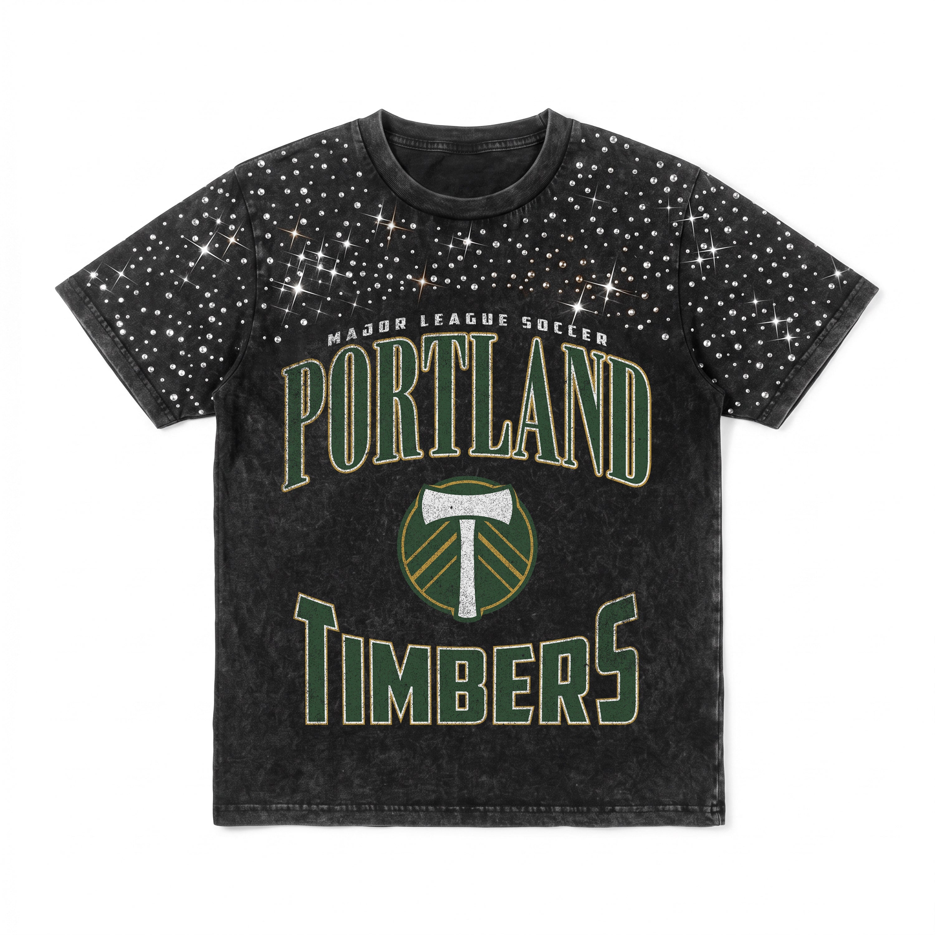 PORTLAND TIMBERS IN THE ZONE VINTAGE WASH RHINESTONE TEE