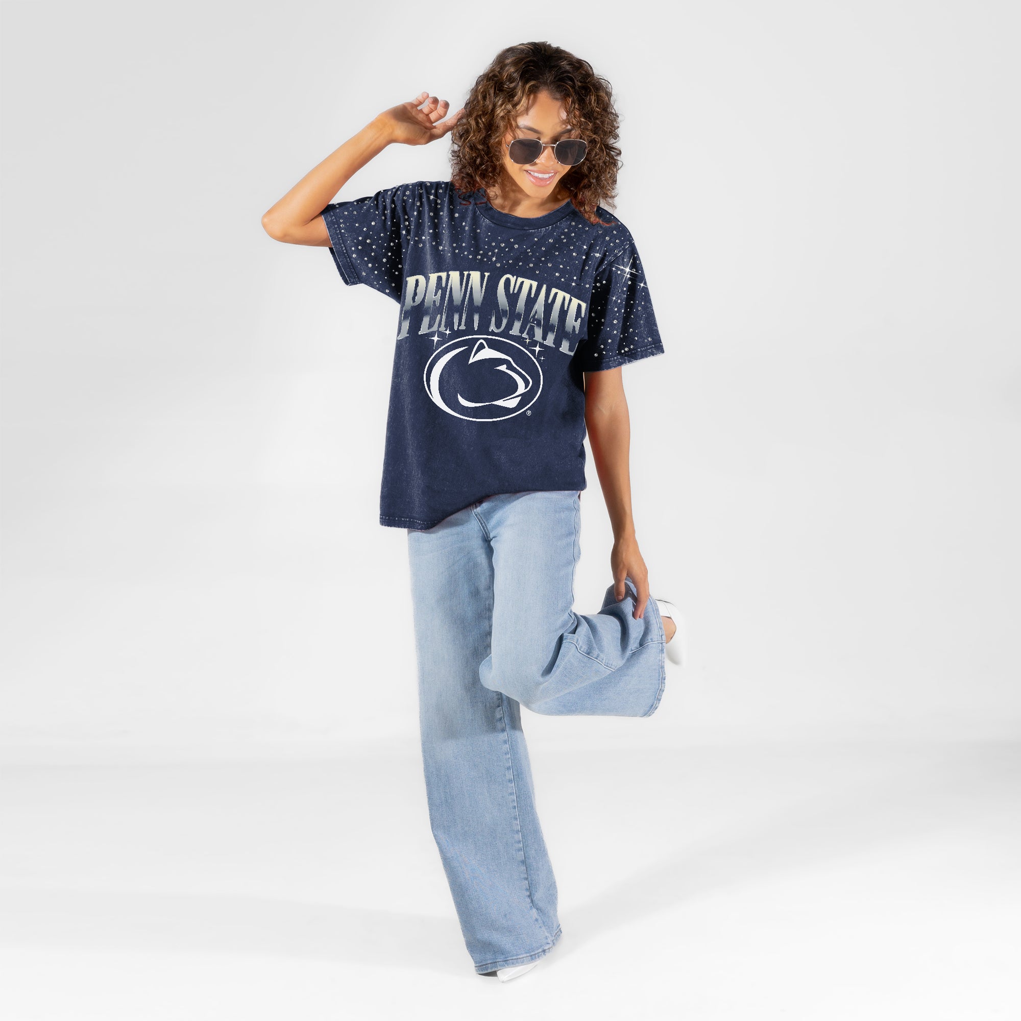 PENN STATE NITTANY LIONS SKY'S THE LIMIT VINTAGE WASH RHINESTONE TEE