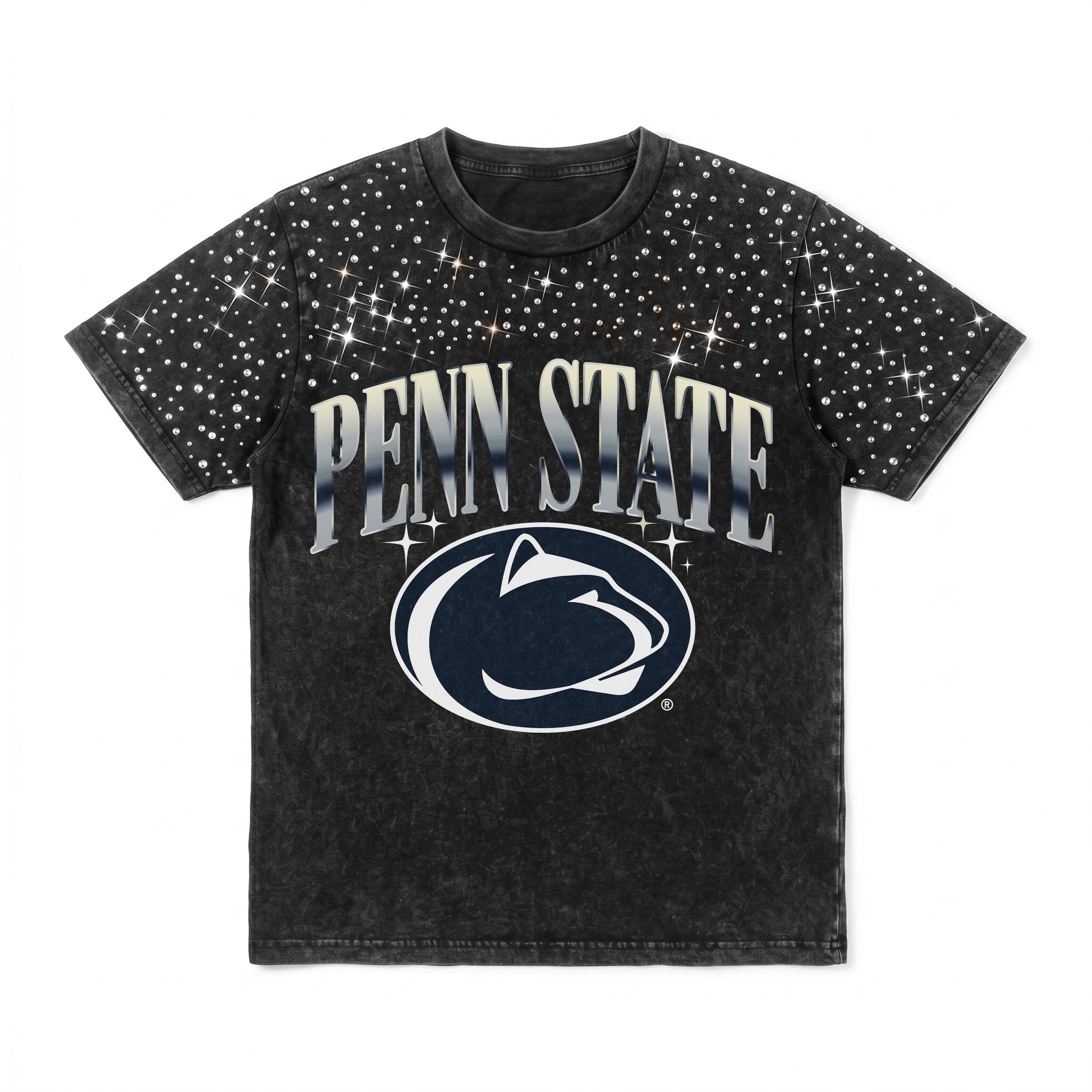 PENN STATE NITTANY LIONS DREAM BIG VINTAGE WASH RHINESTONE TEE
