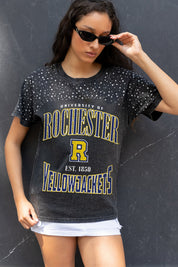 ROCHESTER YELLOWJACKETS IN THE ZONE VINTAGE WASH RHINESTONE TEE