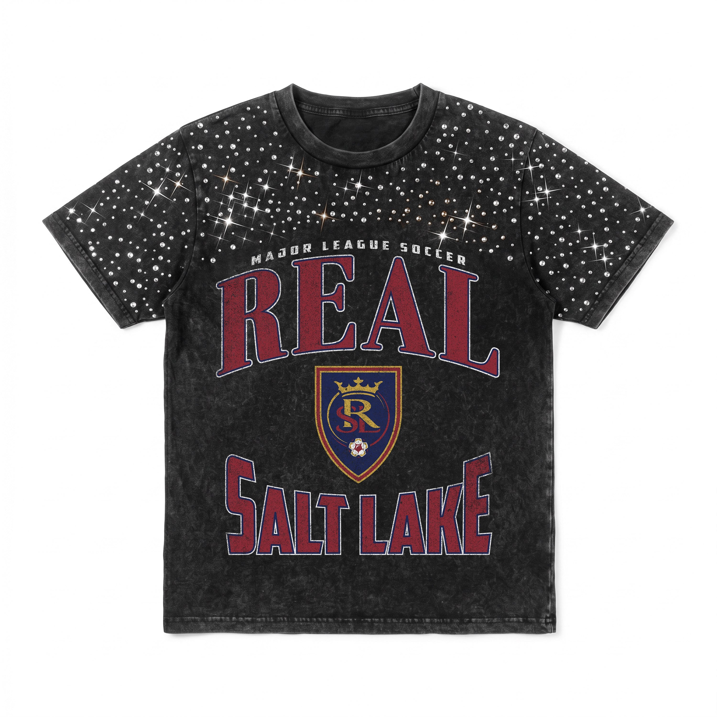 REAL SALT LAKE IN THE ZONE VINTAGE WASH RHINESTONE TEE
