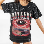 RUTGERS SCARLET KNIGHTS SKY'S THE LIMIT VINTAGE WASH RHINESTONE TEE