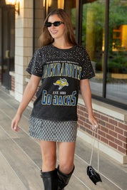 SOUTH DAKOTA STATE JACKRABBITS IN THE ZONE VINTAGE WASH RHINESTONE TEE